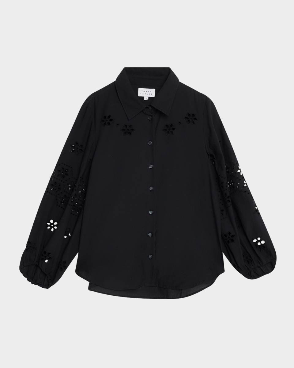 Marina Embroidered Button-Front Top